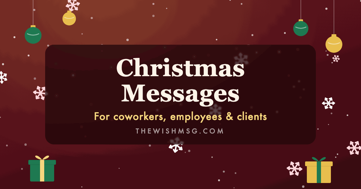 Christmas messages for coworkers with a festive office desk